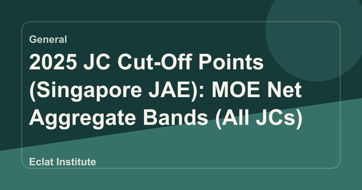 2025 JC Cut-Off Points (Singapore JAE): MOE Net Aggregate Bands (All JCs)