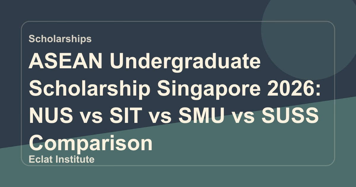 ASEAN Undergraduate Scholarship Singapore 2026: NUS vs SIT vs SMU vs SUSS Comparison