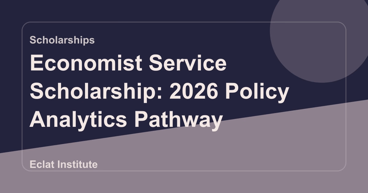 Economist Service Scholarship: 2026 Policy Analytics Pathway