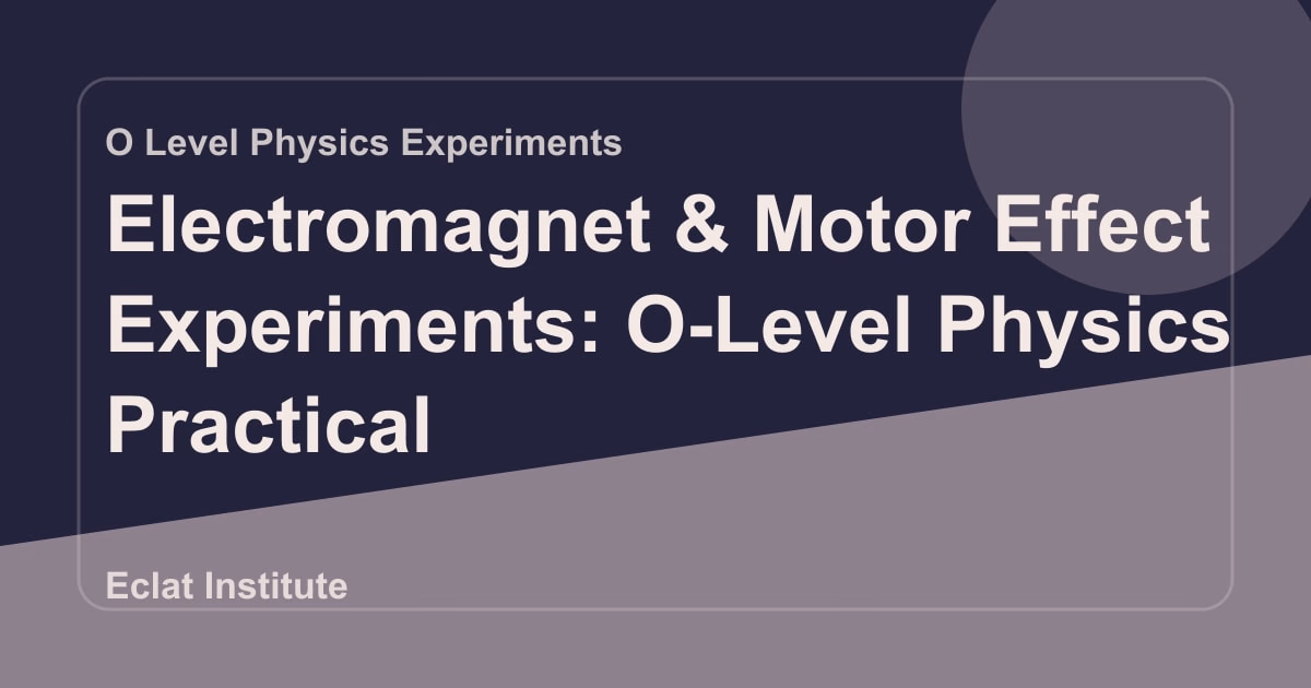 Electromagnet & Motor Effect Experiments: O-Level Physics Practical