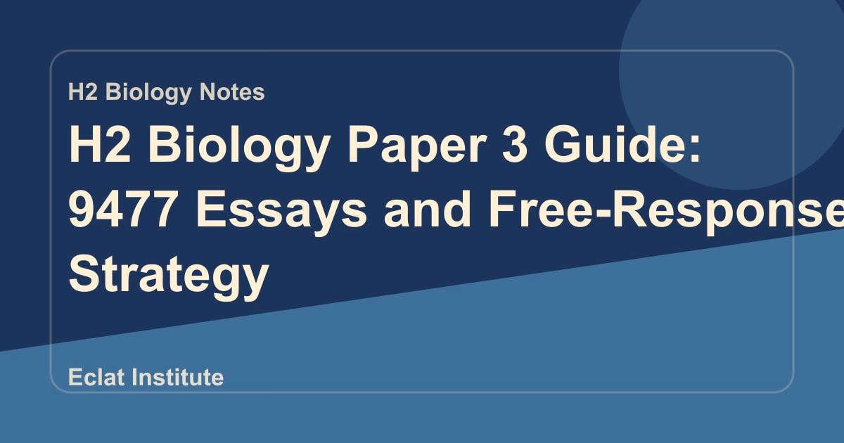 H2 Biology Paper 3 Guide: 9477 Essays and Free-Response Strategy