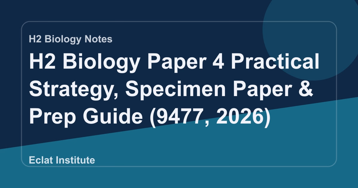 H2 Biology Paper 4 Practical Strategy, Specimen Paper & Prep Guide (9477, 2026)