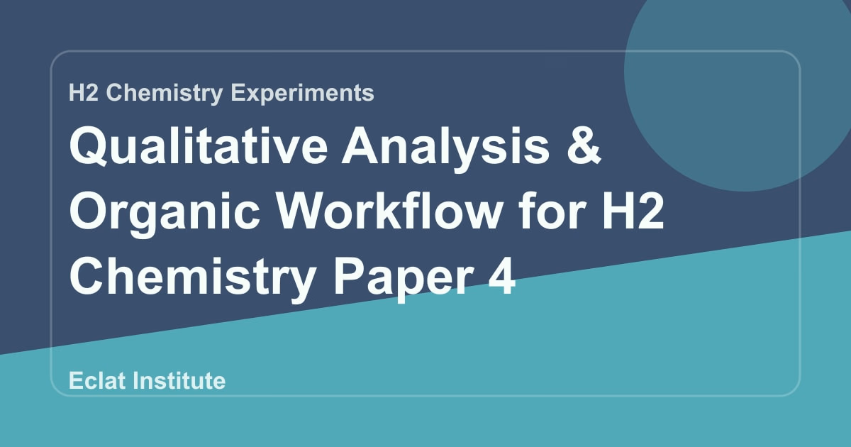 Qualitative Analysis & Organic Workflow for H2 Chemistry Paper 4