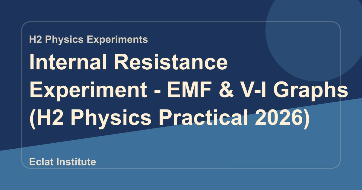 Internal Resistance Experiment - EMF & V-I Graphs (H2 Physics Practical 2026)