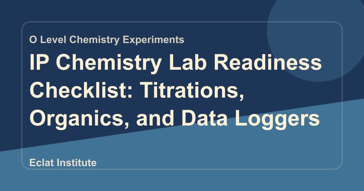 IP Chemistry Lab Readiness Checklist: Titrations, Organics, and Data Loggers