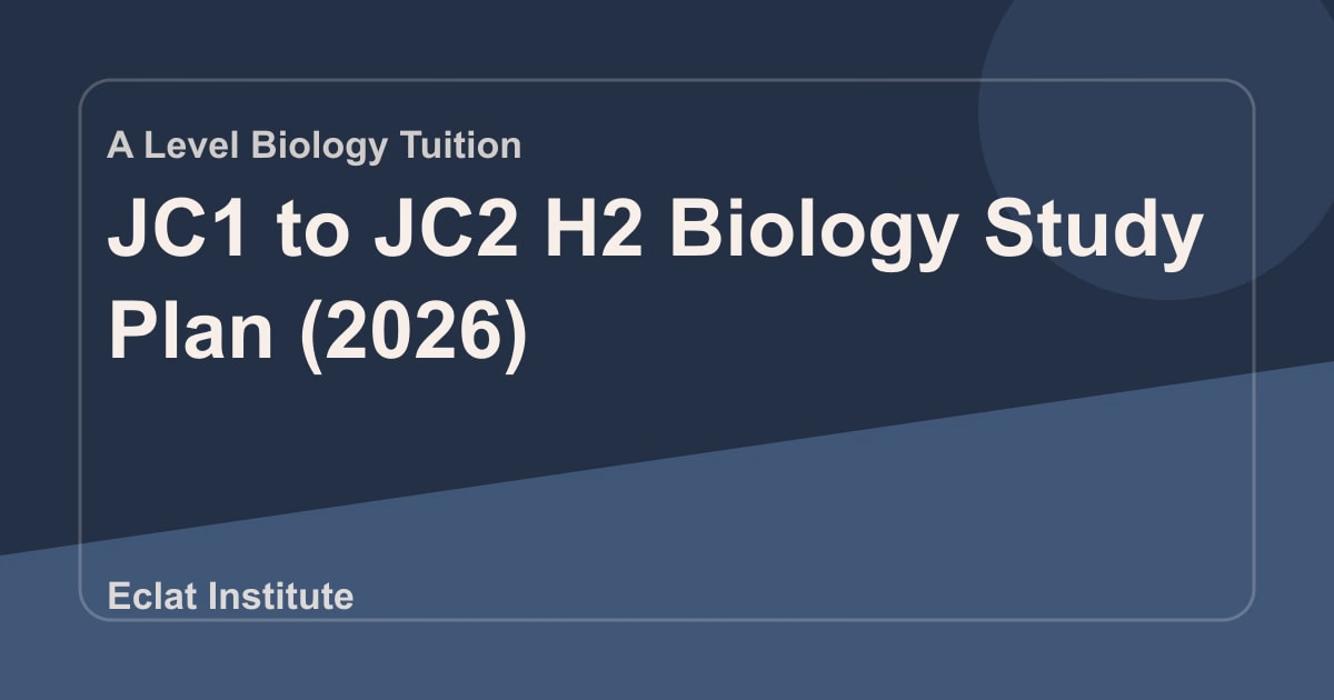 JC1 to JC2 H2 Biology Study Plan (2026)