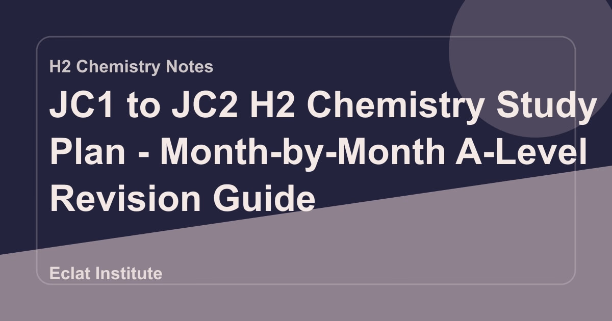 JC1 to JC2 H2 Chemistry Study Plan - Month-by-Month A-Level Revision Guide