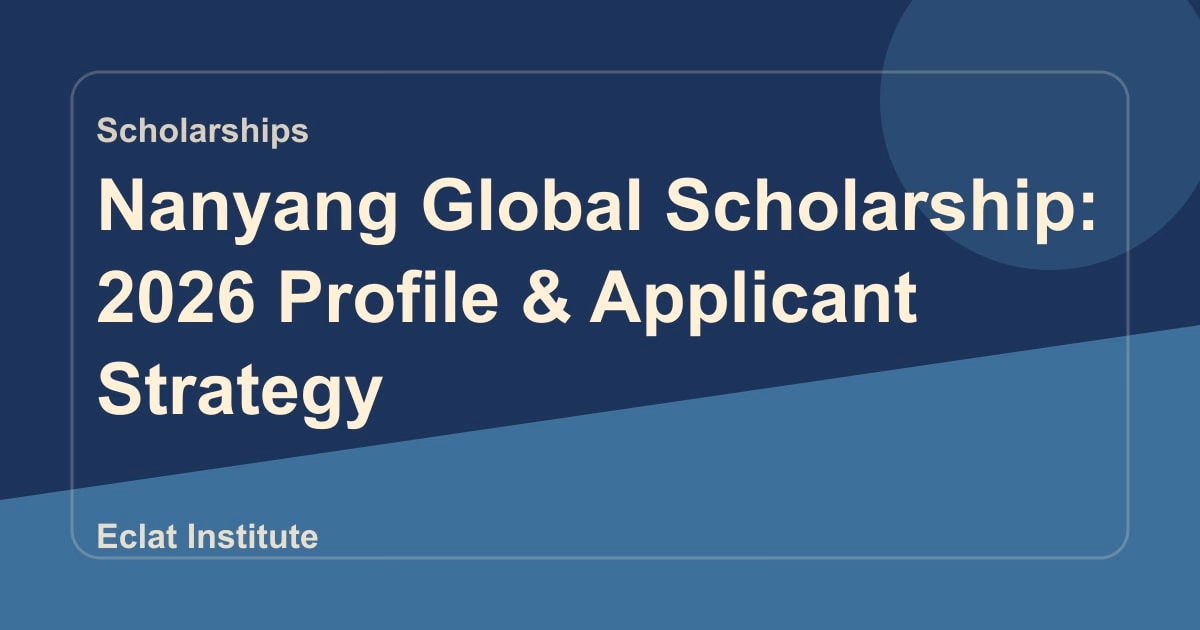 Nanyang Global Scholarship: 2026 Profile & Applicant Strategy