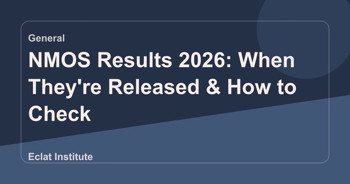 NMOS Results 2026: When They're Released & How to Check