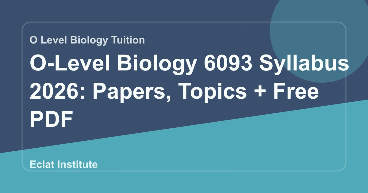O-Level Biology 6093 Syllabus 2026: Papers, Topics + Free PDF