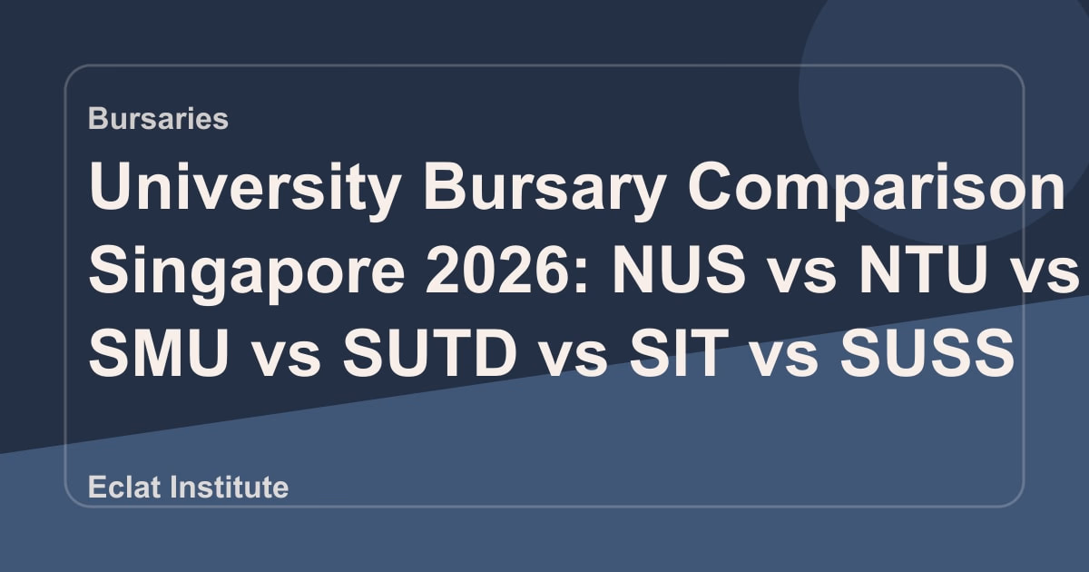 University Bursary Comparison Singapore 2026: NUS vs NTU vs SMU vs SUTD vs SIT vs SUSS