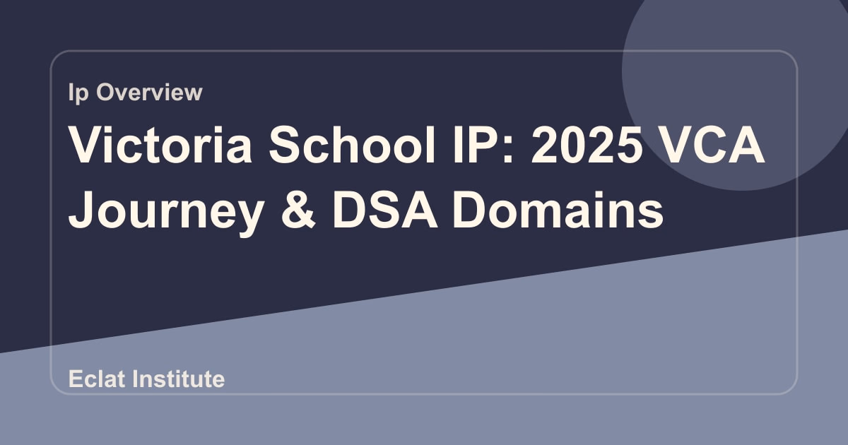 Victoria School IP: 2025 VCA Journey & DSA Domains