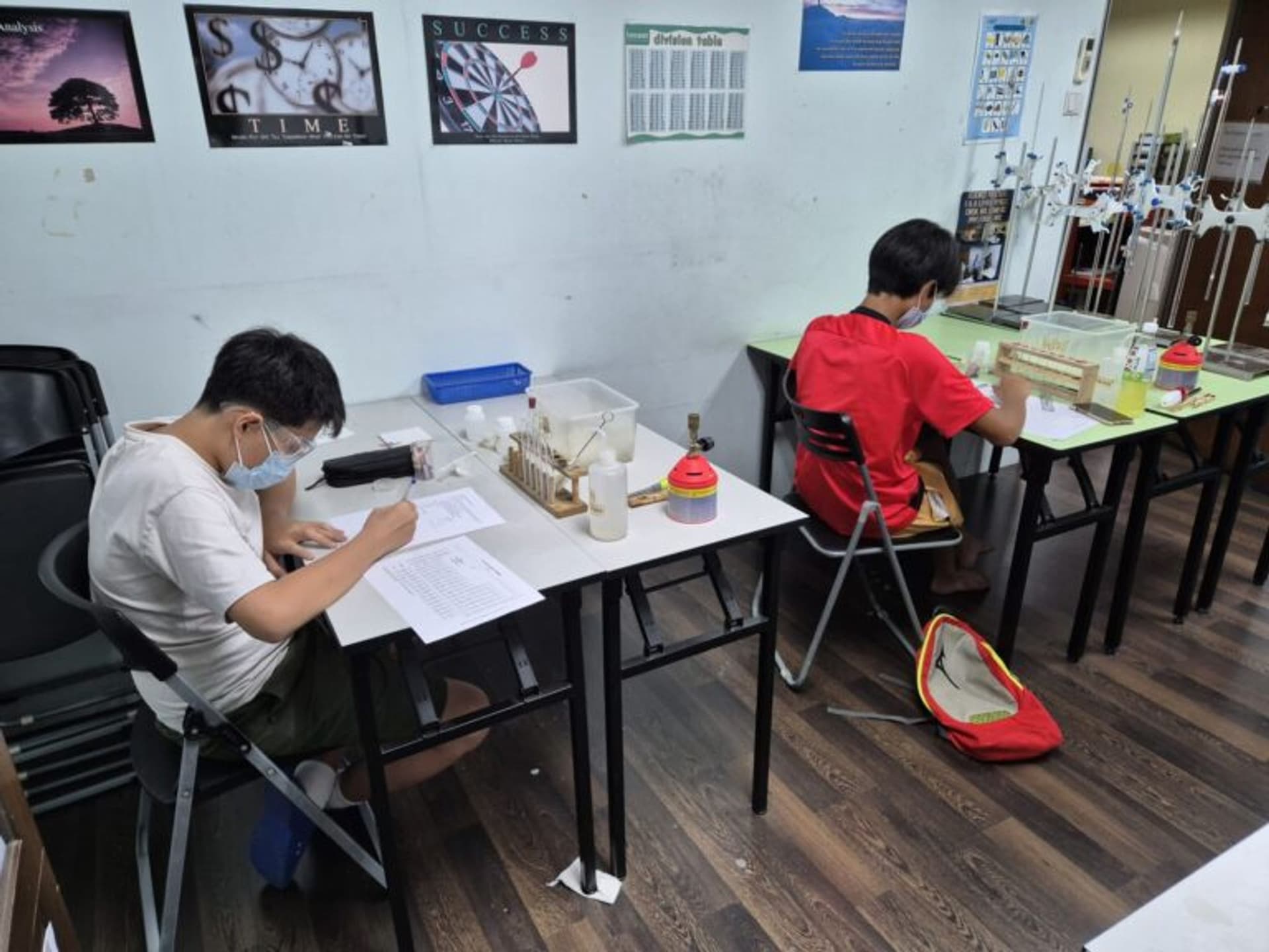 Combined science chemistry practical group work