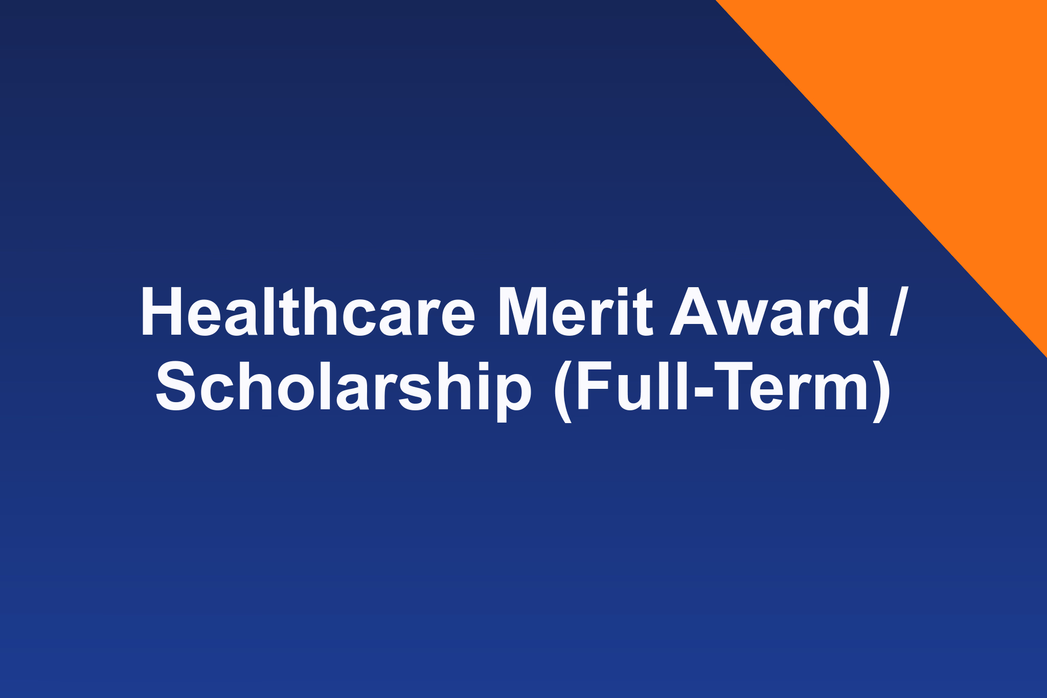 Healthcare Merit Award (Full-Term): 2026 Profile