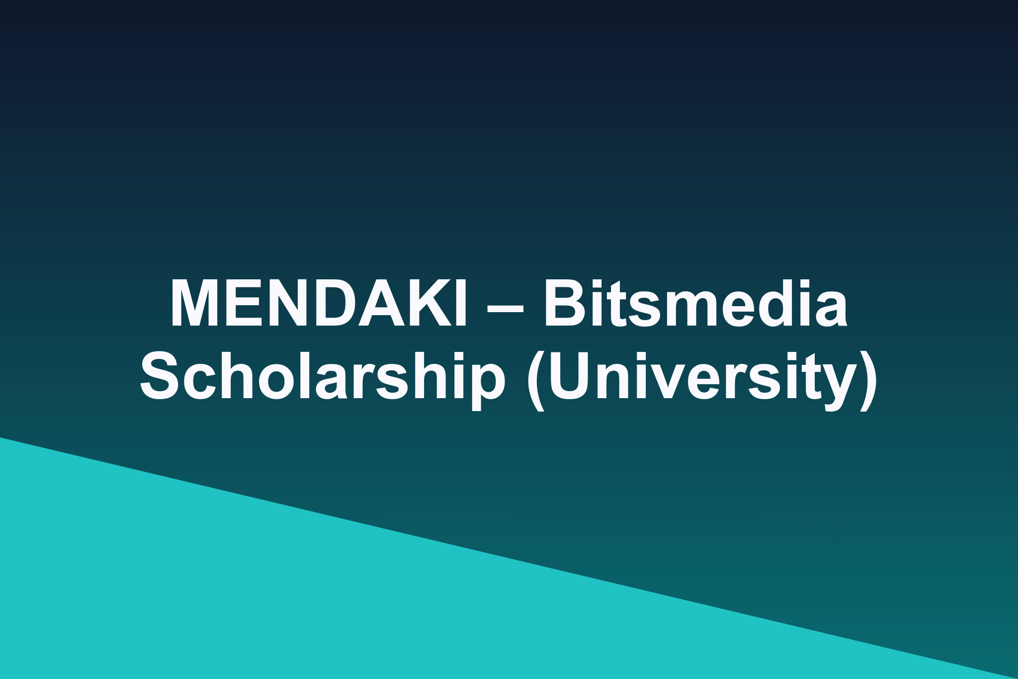 MENDAKI – Bitsmedia Scholarship (University): 2026 Profile