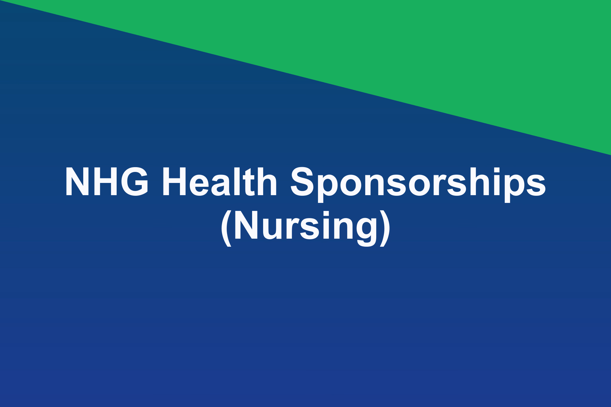 NHG Health Sponsorships (Nursing): 2025 Profile