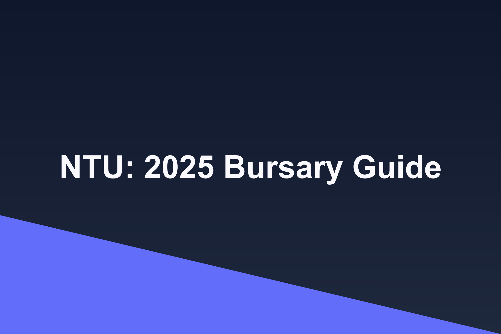 NTU: 2025 Bursary Guide