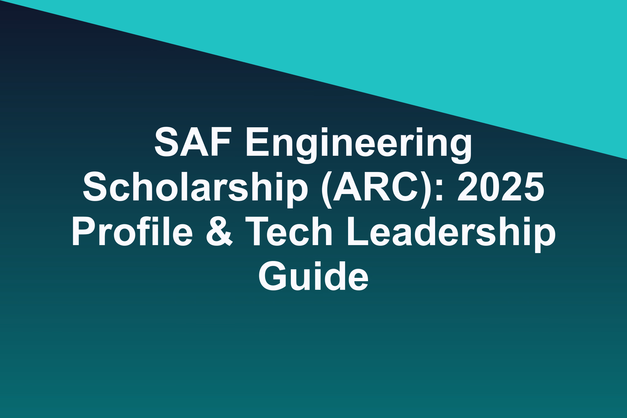 SAF Engineering Scholarship (ARC): 2025 Profile & Tech Leadership Guide