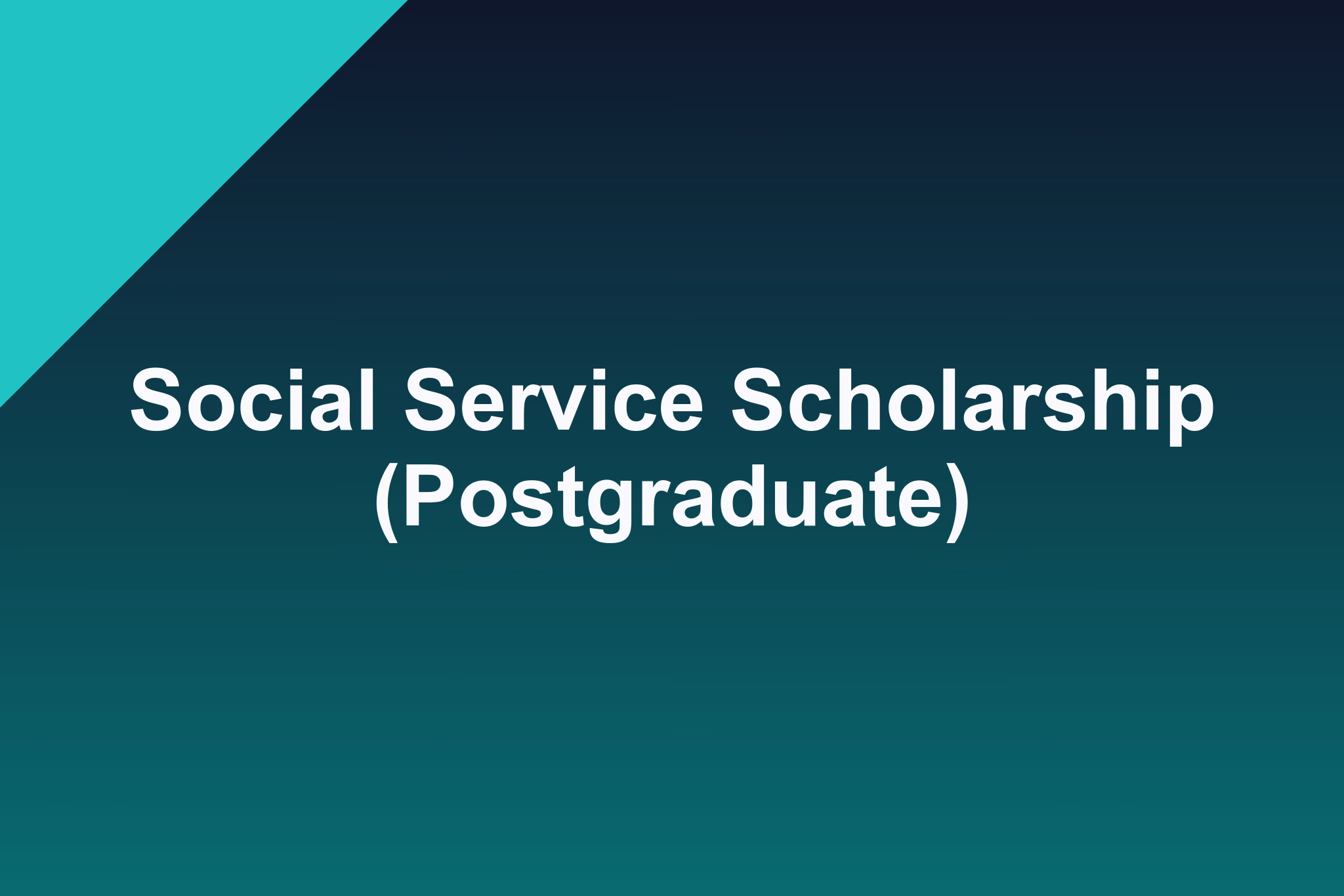 Social Service Scholarship (Postgraduate): 2025 Profile