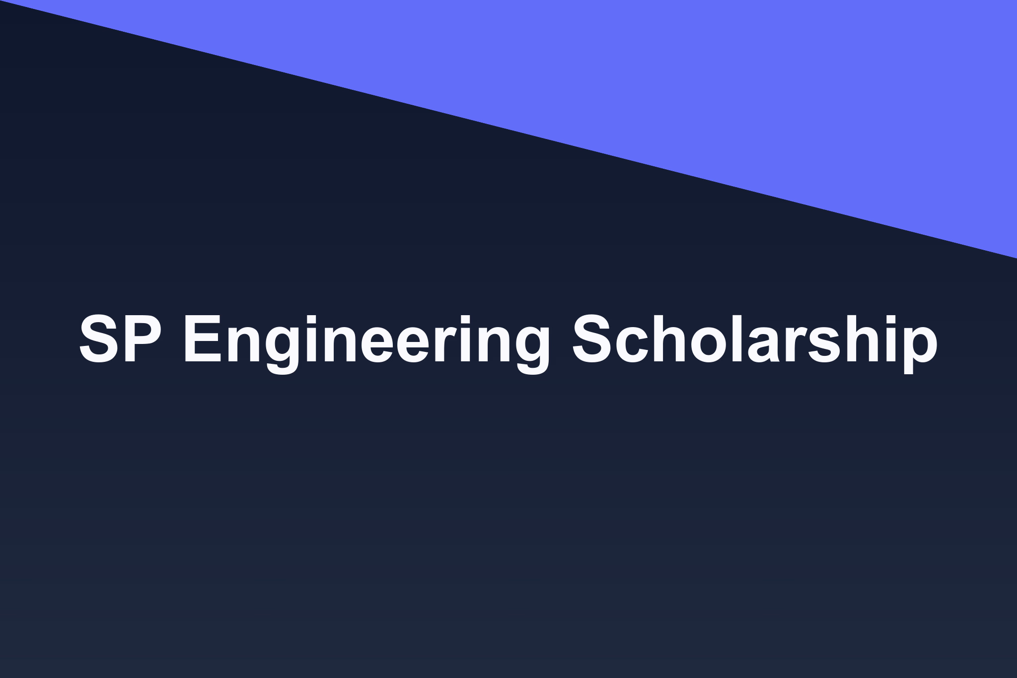 SP Engineering Scholarship: 2025 Profile