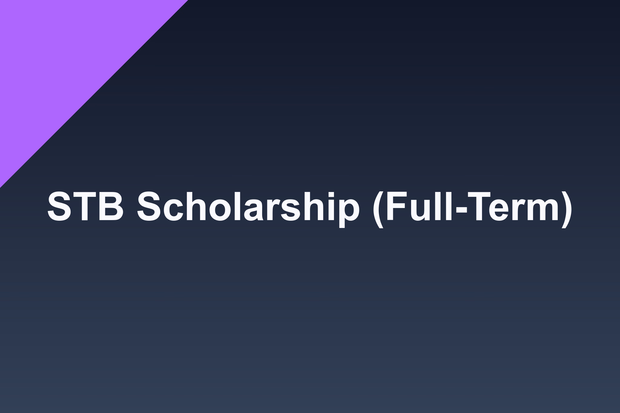 STB Scholarship (Full-Term): 2026 Profile