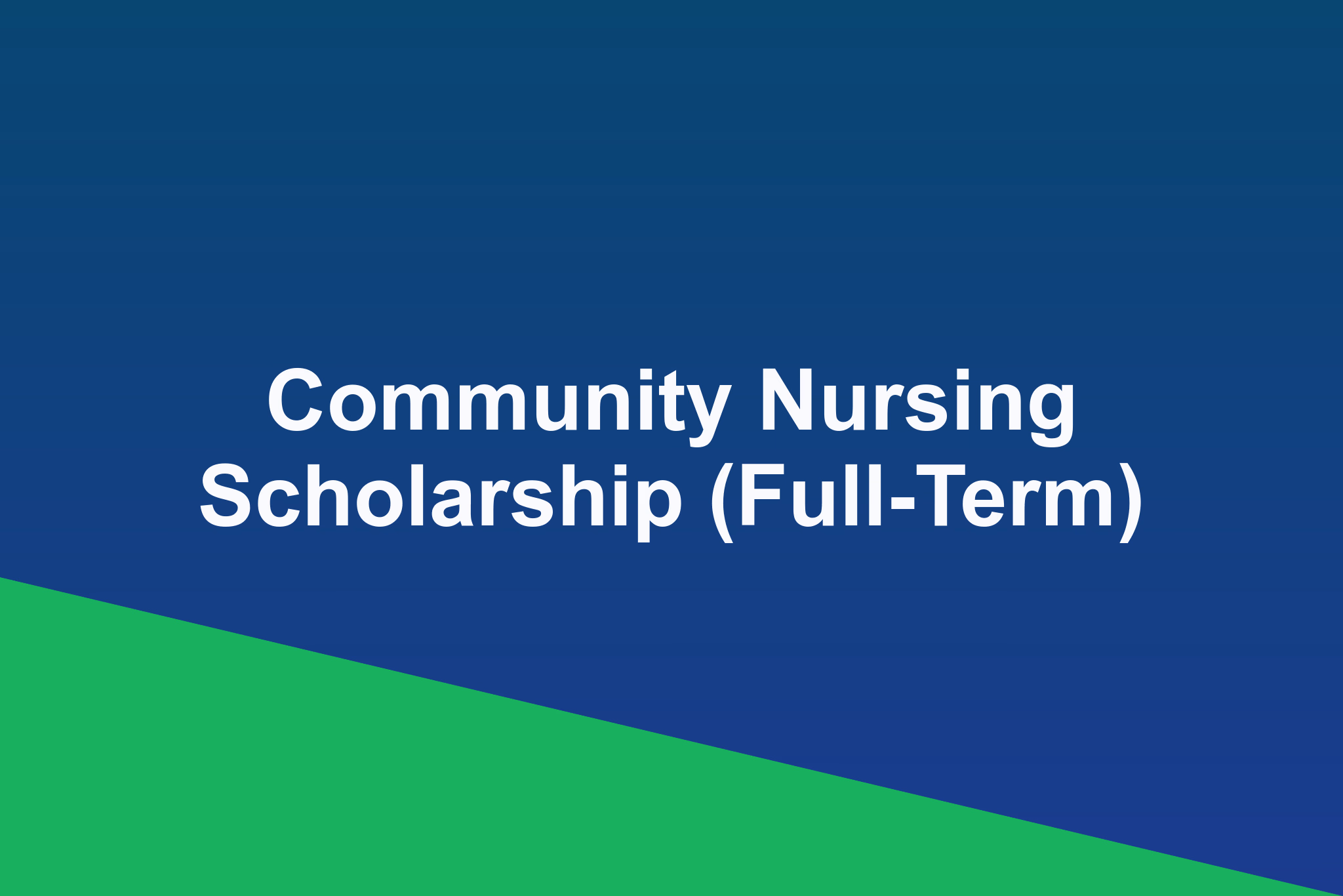 Community Nursing Scholarship (Full-Term): 2026 Profile