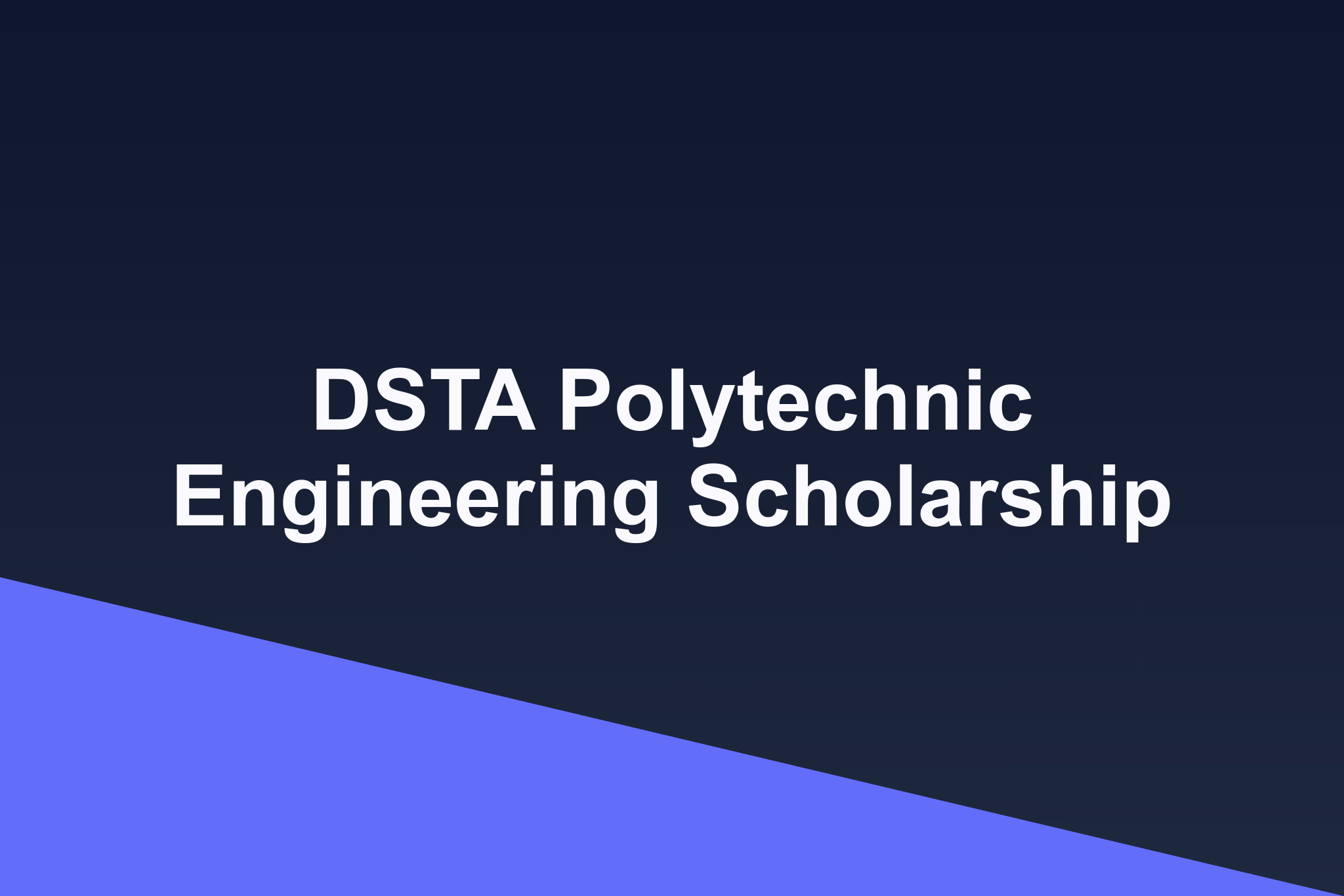 DSTA Polytechnic Engineering Scholarship: 2026 Profile