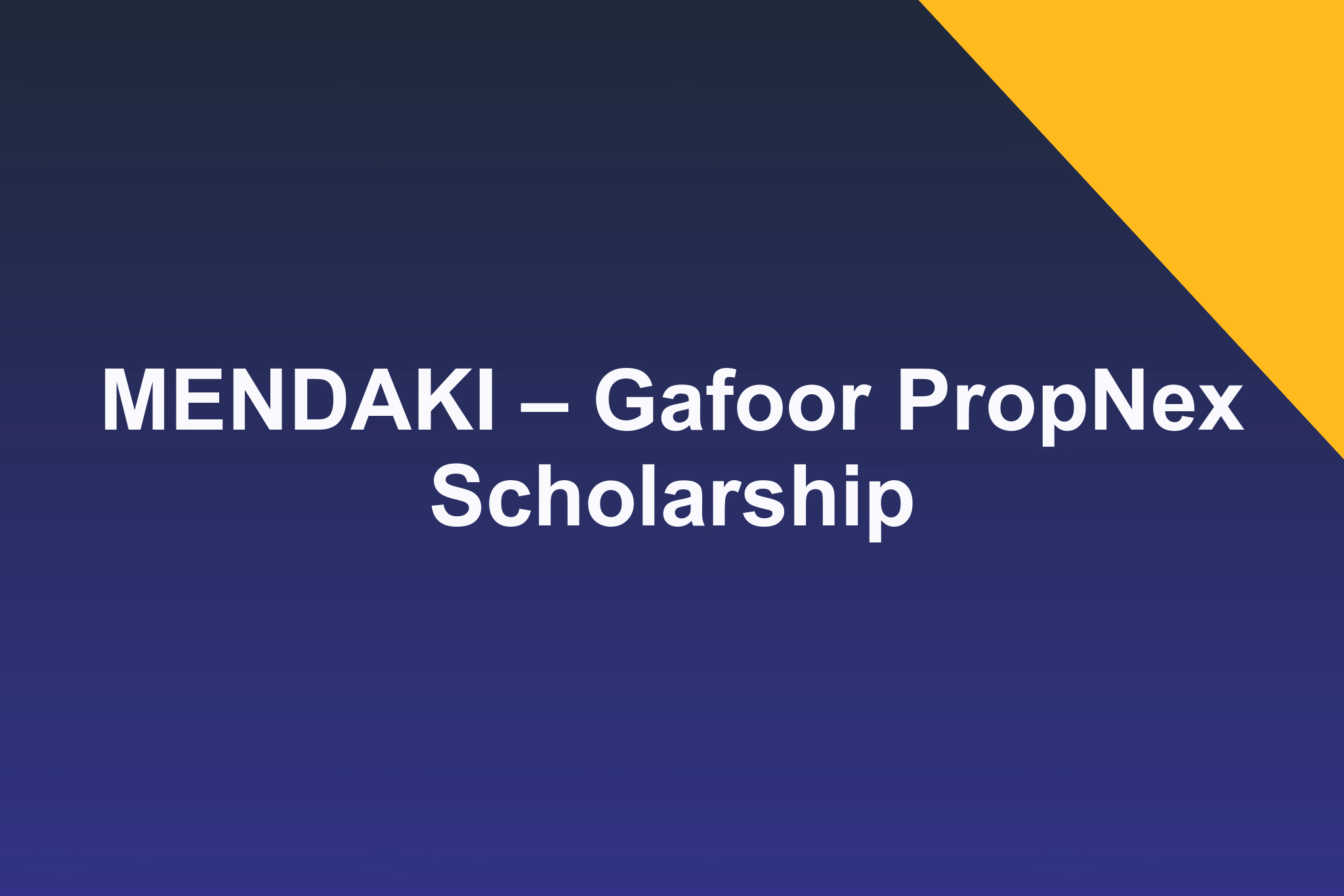 MENDAKI – Gafoor PropNex Scholarship: 2026 Profile