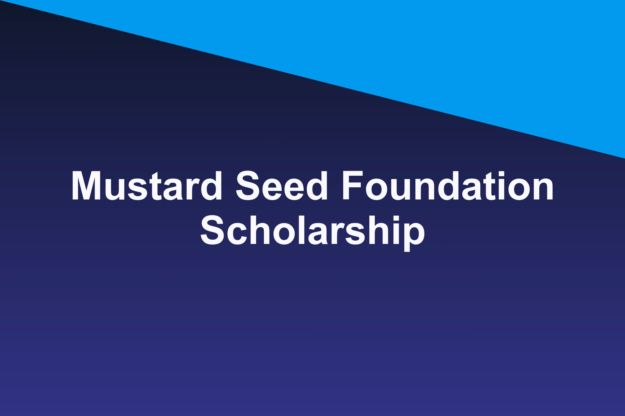 Mustard Seed Foundation Scholarship: 2026 Profile