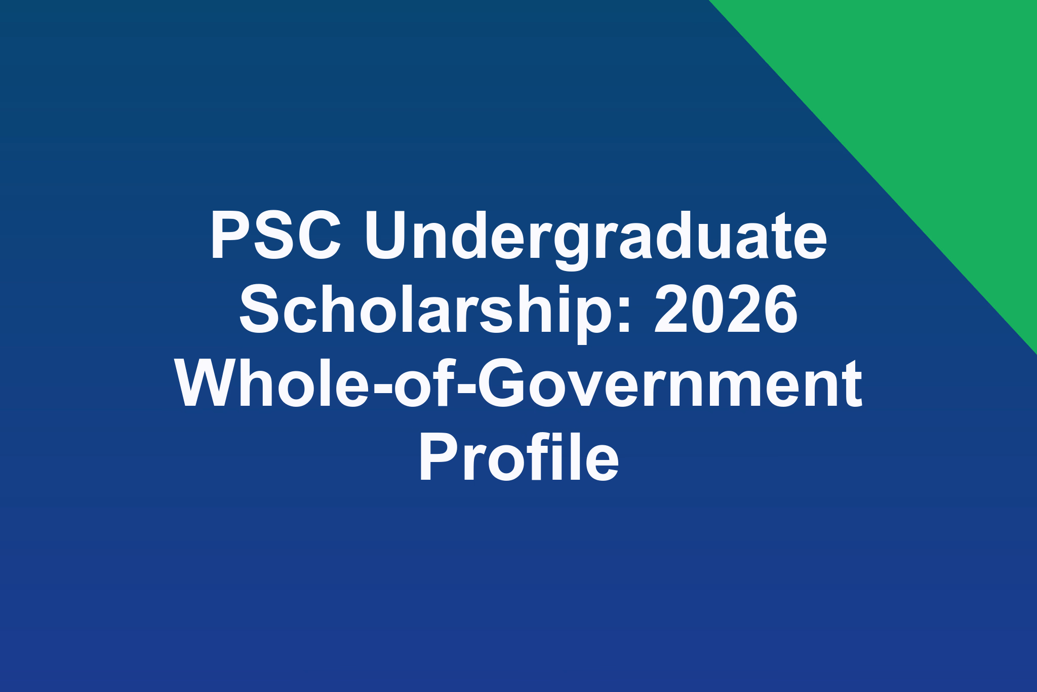 PSC Undergraduate Scholarship: 2026 Whole-of-Government Profile